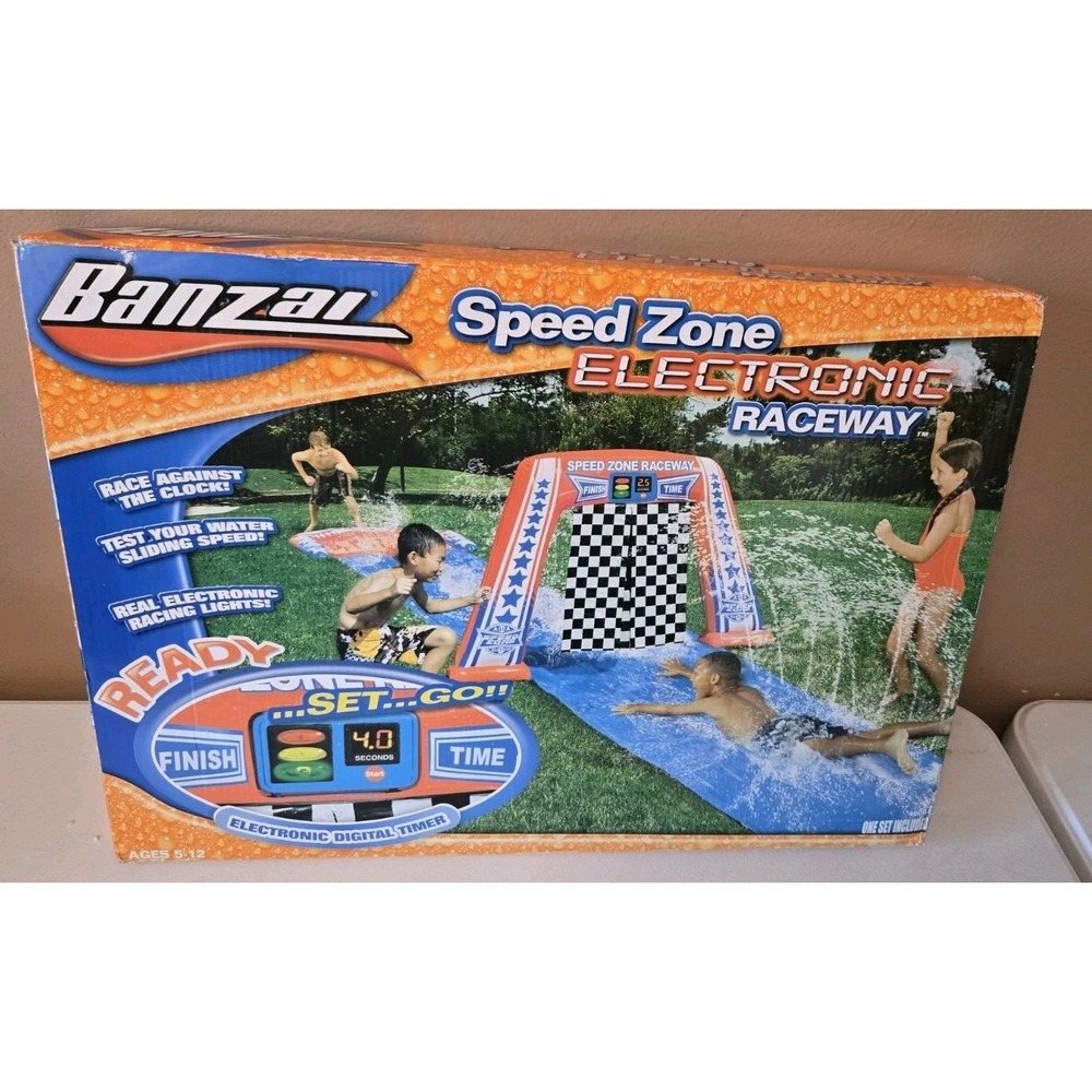 Banzai‎ Speed Zone Raceway Water Slide Kids Outdoor NEW Open Box Slip N' Slide
